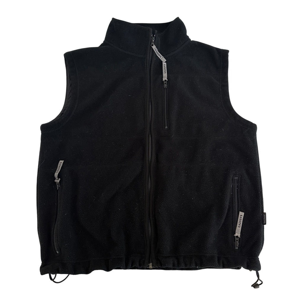Galyans Outdoors Black Fleece Vest Mens Size Large Full‎ Zip Sleeveless Jacket